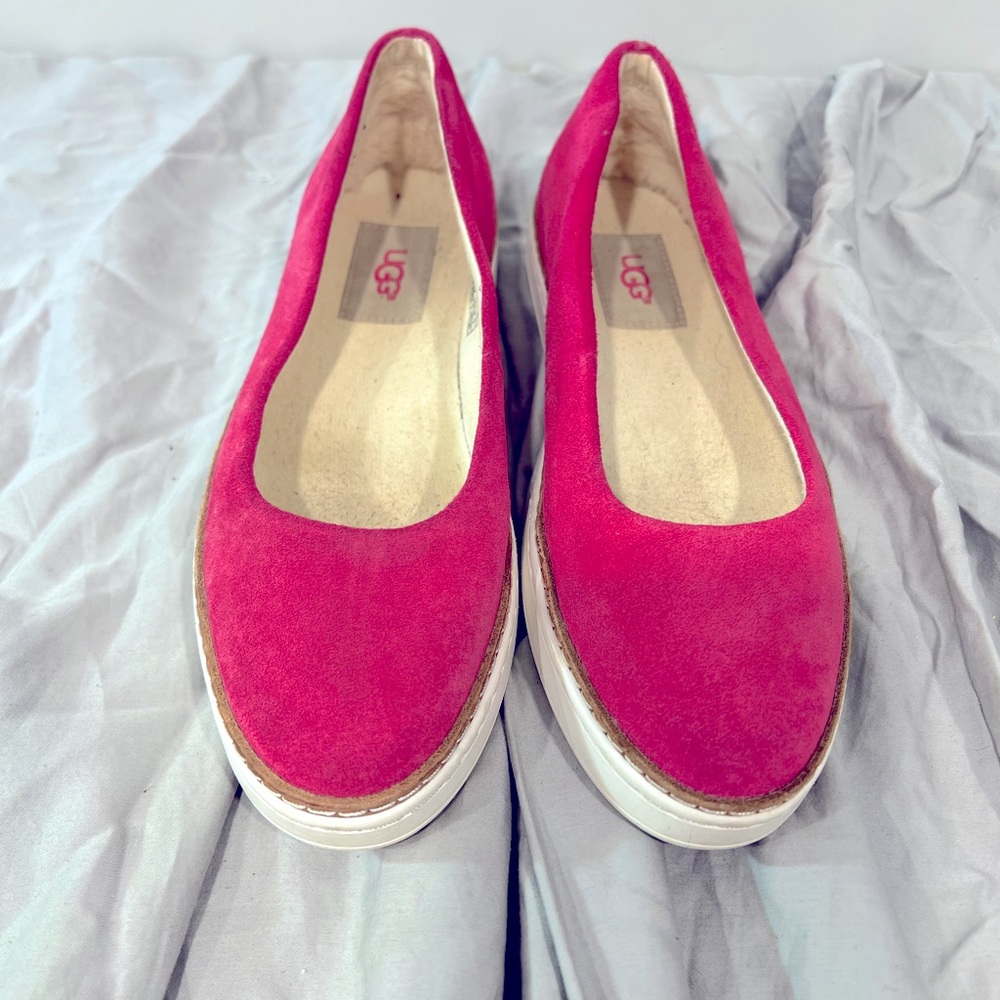 Beautiful fuchsia pink suede slip ons from UGG. Women’s size 6.5.